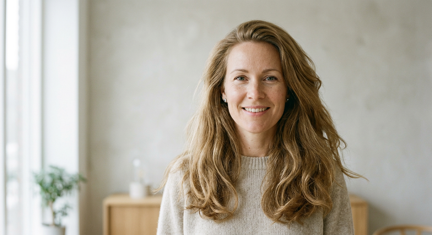 Kvinna 36 år med tjockt och lustrum hår